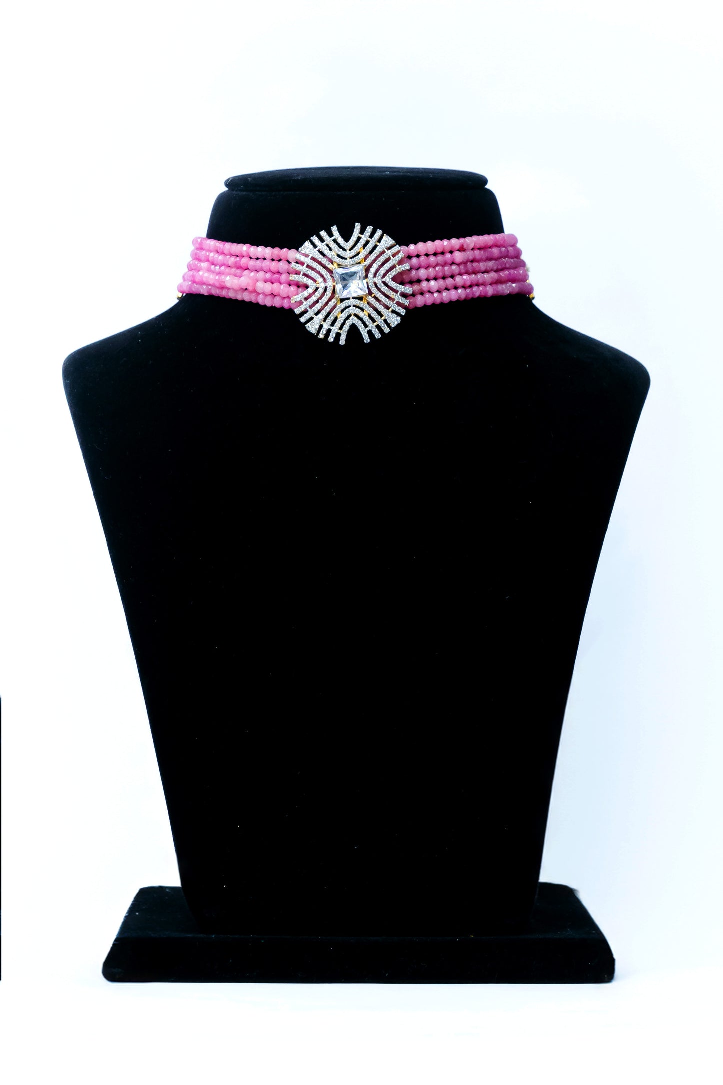 Pink Opulence Choker and Earrings