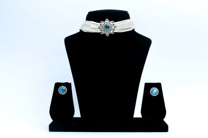 Crystal Frost Choker and Earrings Set