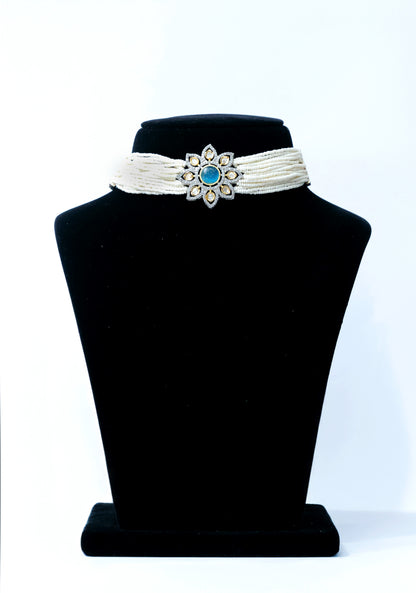 Crystal Frost Choker and Earrings Set