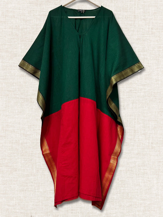 Red and Green Kaftan || 44" in length