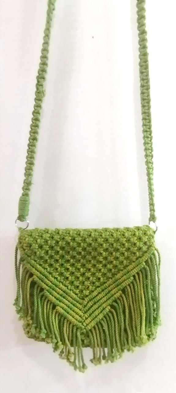 Handmade Verdant Meadow Macramé Handbag