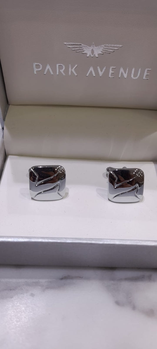 Silver Square Cufflinks by Park Avenue