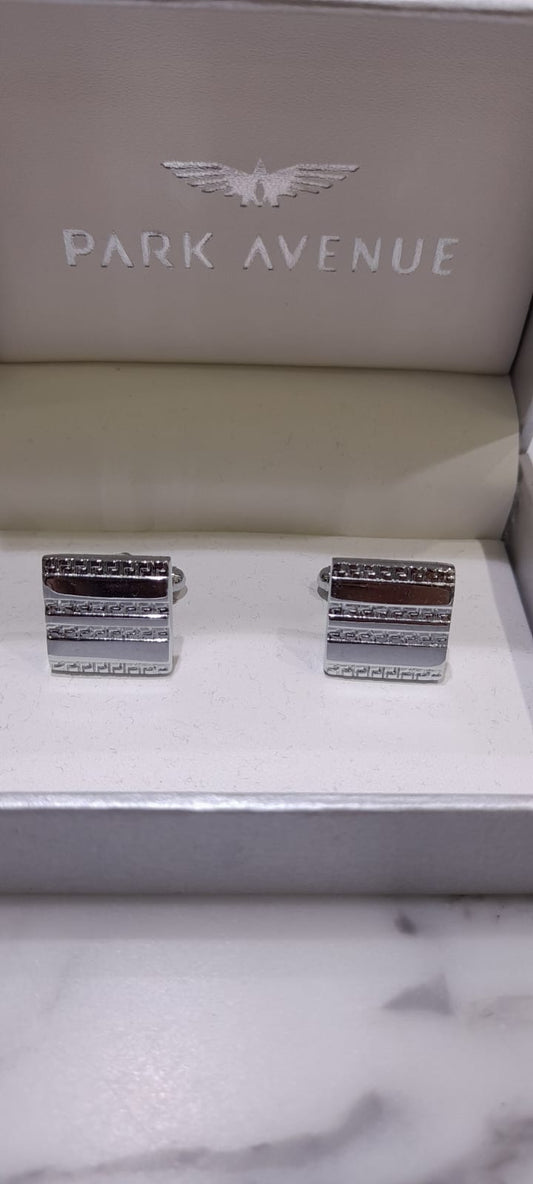 Silver Square Cufflinks by Park Avenue